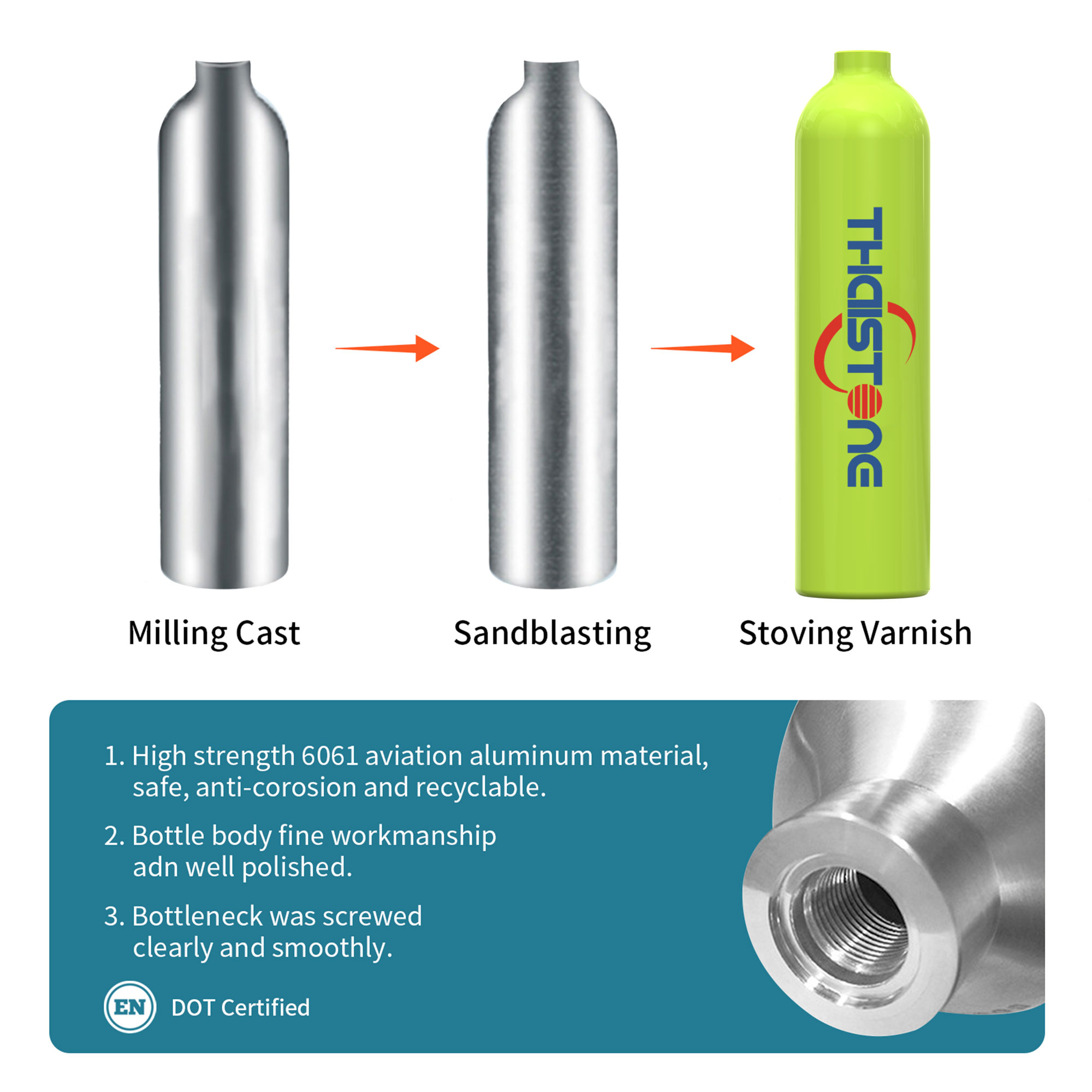 THAISTONE 1L Scuba Oxygen Tank - Snorkel Dry Top review and price