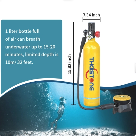 THAISTONE 1L Scuba Oxygen Tank - Snorkel Dry Top review and price