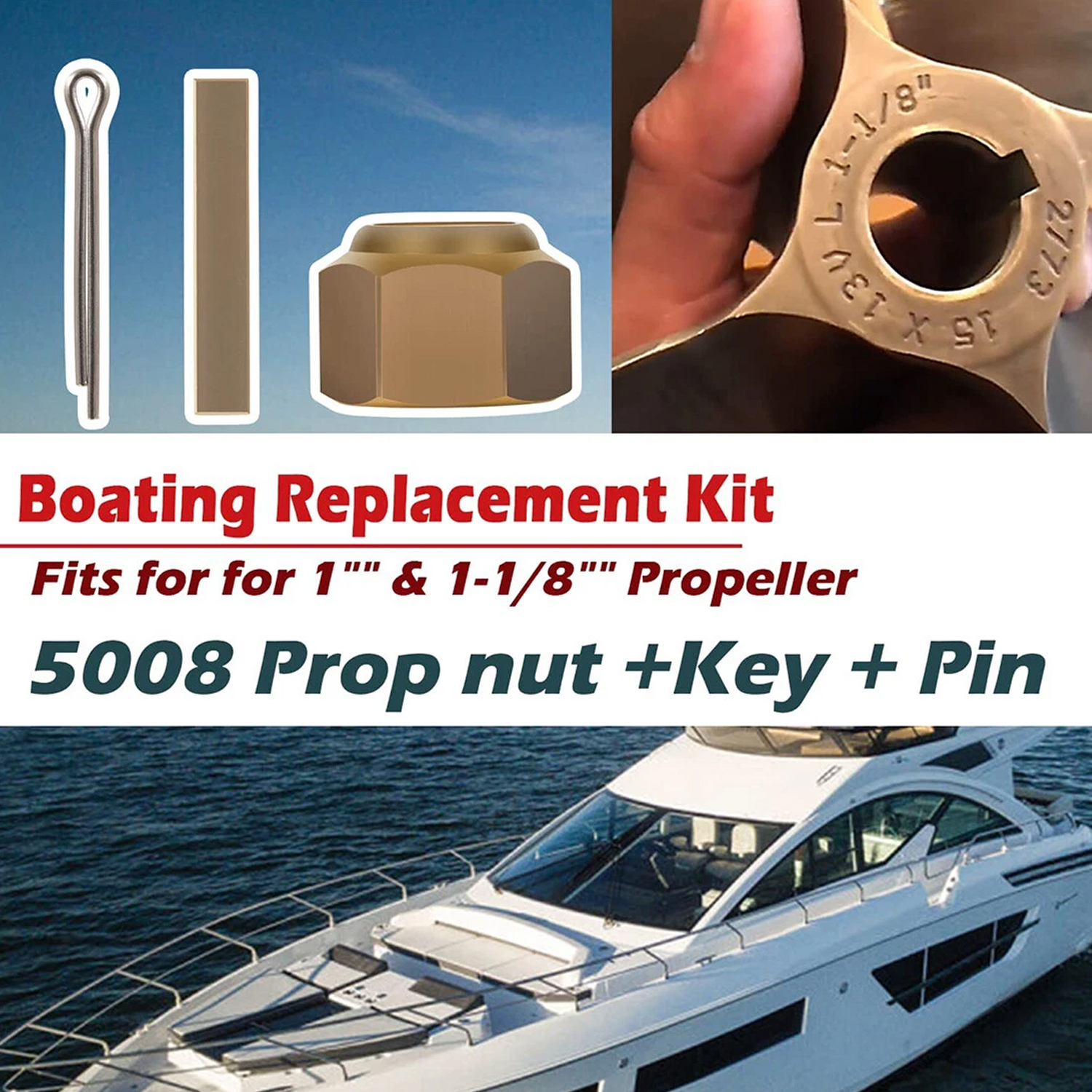 5008 Prop Nut Kit Brass Boat P - Wakeboard Binding Set review and price