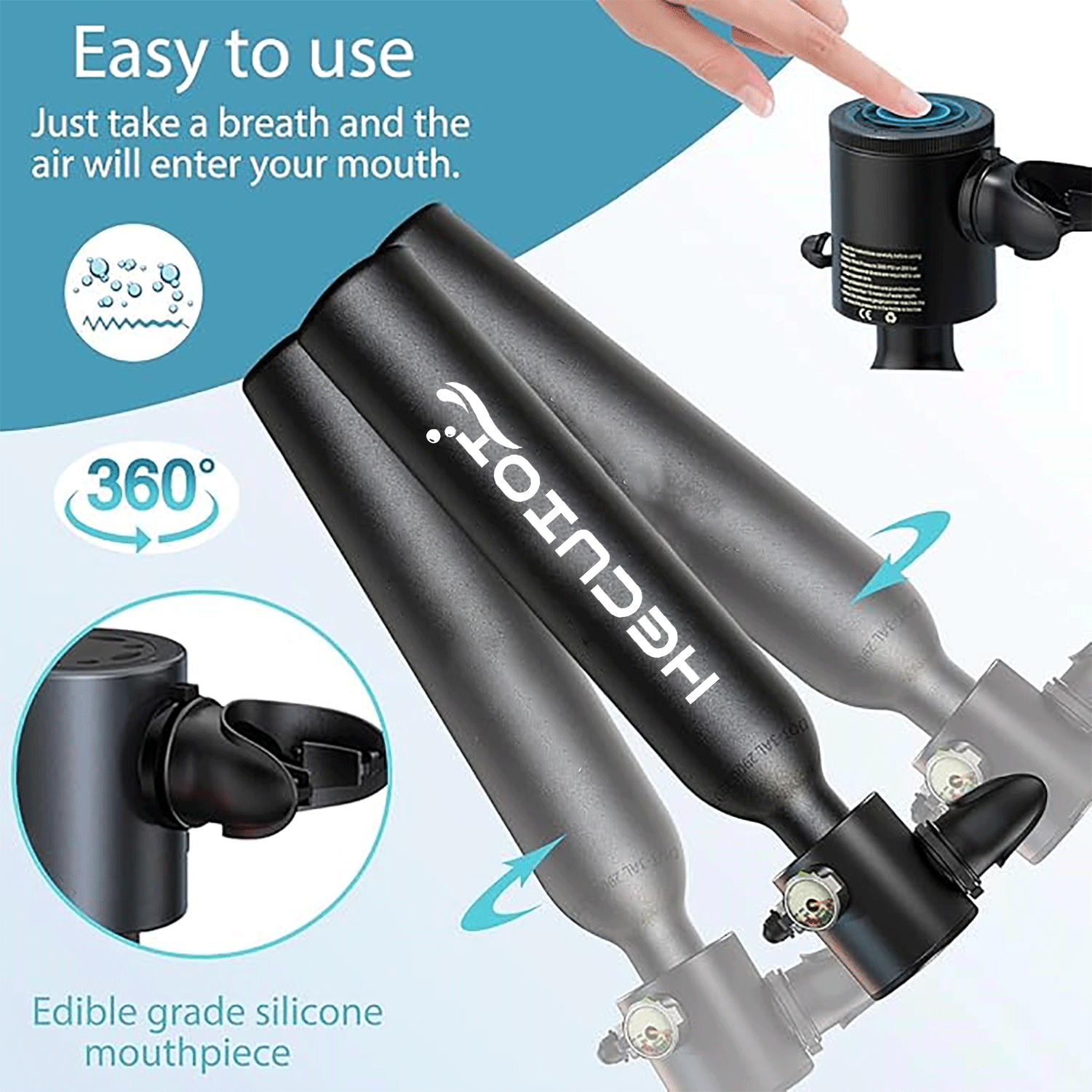 HECUIOI Mini Scuba Tank Diving - Snorkel Dry Top review and price