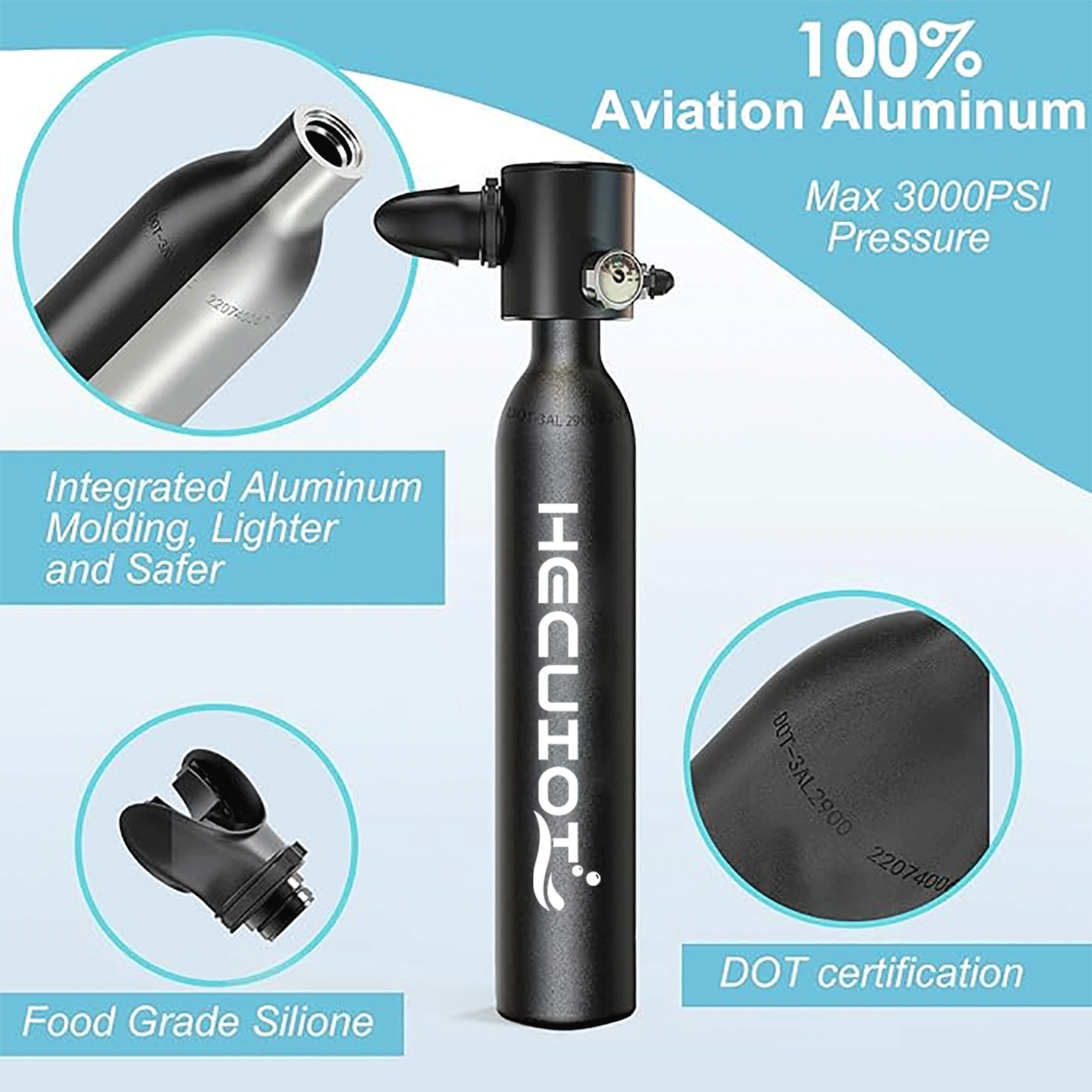 HECUIOI Mini Scuba Tank Diving - Snorkel Dry Top review and price